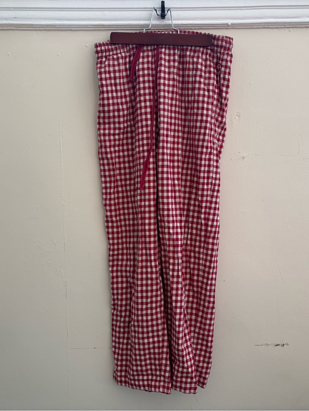Uniqlo red gingham flannel pants